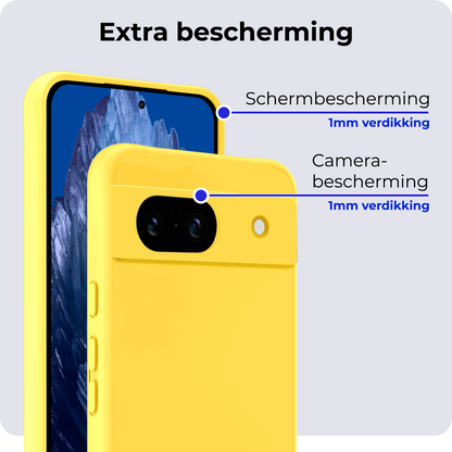 Google Pixel 8a Hoesje Siliconen Backcover Lichtgewicht - Geel
