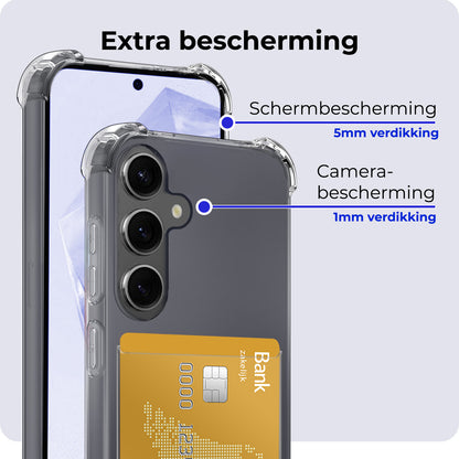 Samsung A35 Hoesje Kaarthouder Backcover Shockproof - Transparant