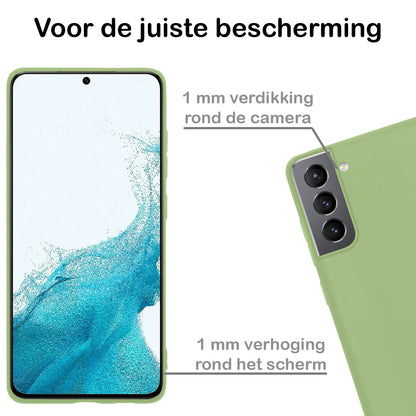 Samsung S22 Hoesje Siliconen Backcover Lichtgewicht - Groen