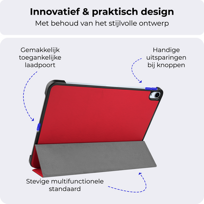 iPad Air 2024 / 2025 (11 inch) Trifold Bookcase Hoes - Rood