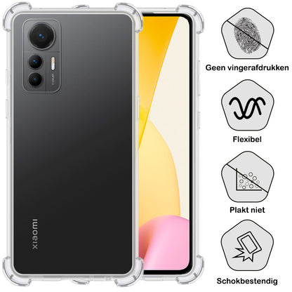 Xiaomi 12 Lite Hoesje Shockproof Backcover Siliconen - Transparant