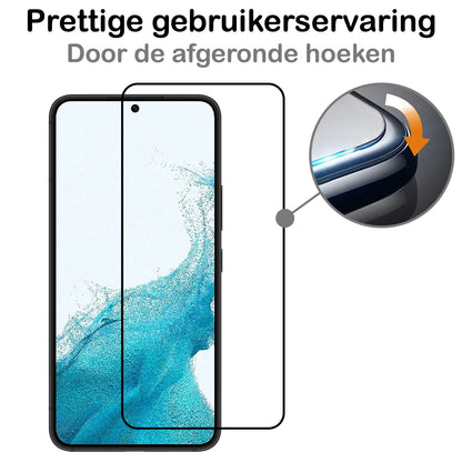 Samsung S22 Screenprotector Full Cover Tempered Glass