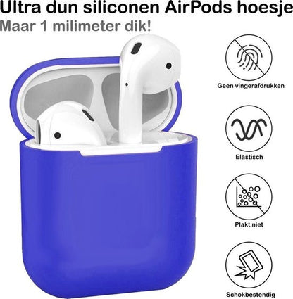 AirPods 2 Hoesje Siliconen Lichtgewicht - Donkerblauw