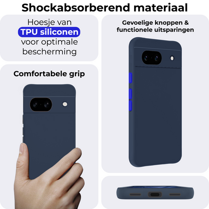 Google Pixel 8a Hoesje Siliconen - Donkerblauw