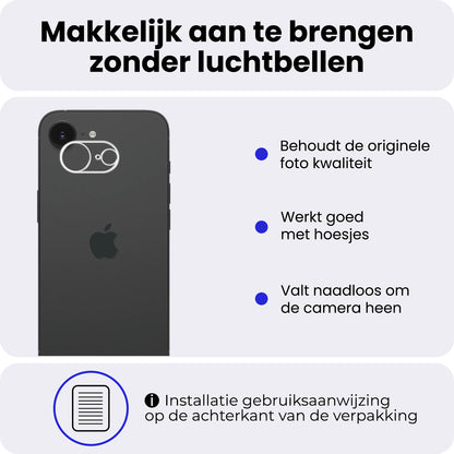 iPhone 16e Camera Screenprotector Gehard Glas