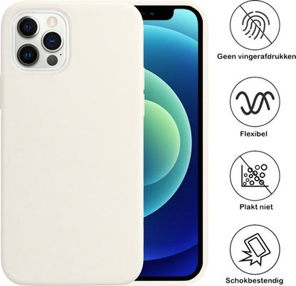 iPhone 12 Pro Max Hoesje Siliconen Backcover Lichtgewicht - Wit