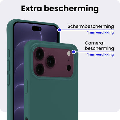iPhone 18 Pro Hoesje Siliconen Backcover Lichtgewicht - Donkergroen