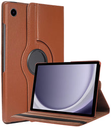 Samsung Galaxy Tab A9 Trifold Bookcase Hoes 360 Graden Draaibaar - Bruin