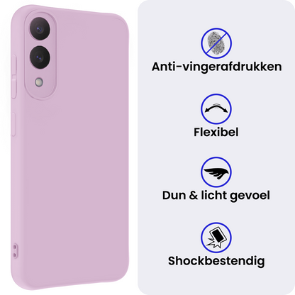 Samsung S25 Edge Hoesje Siliconen Backcover Lichtgewicht - Lila