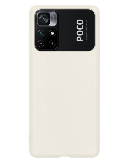 Xiaomi Poco M4 Pro 5G Hoesje Siliconen Backcover Lichtgewicht - Wit