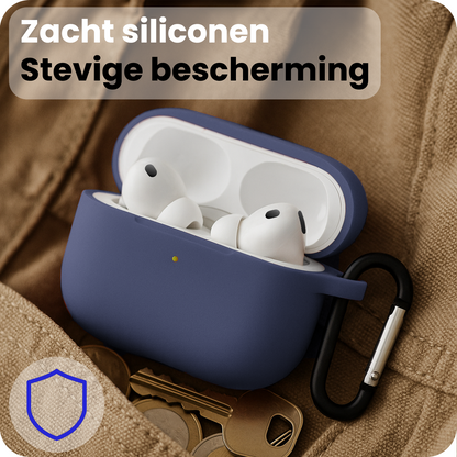AirPods Pro 3 Hoesje Siliconen Krasbestendig - Grijsblauw