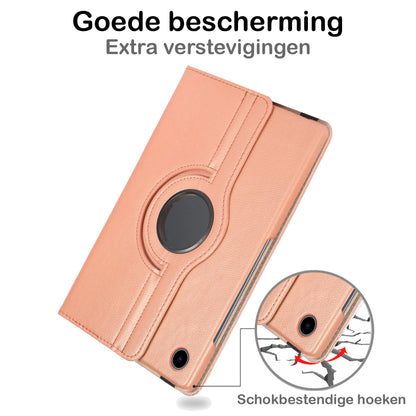 Samsung Galaxy Tab A8 Hoesje 360ðð Draaibare Book Case Kunstleer - Rosðð goud