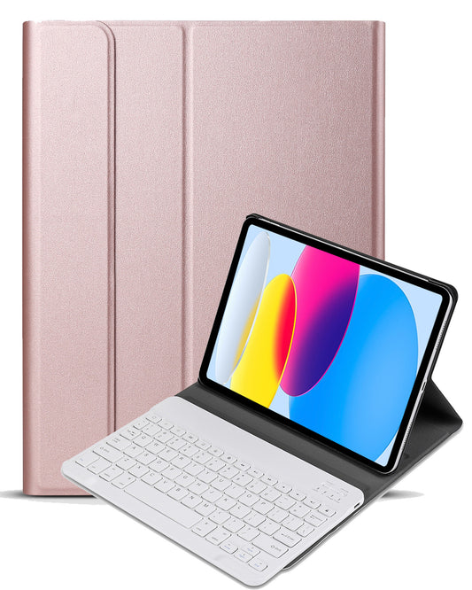 iPad 2022 Hoesje Toetsenbord Case Kunstleer - Rosé goud