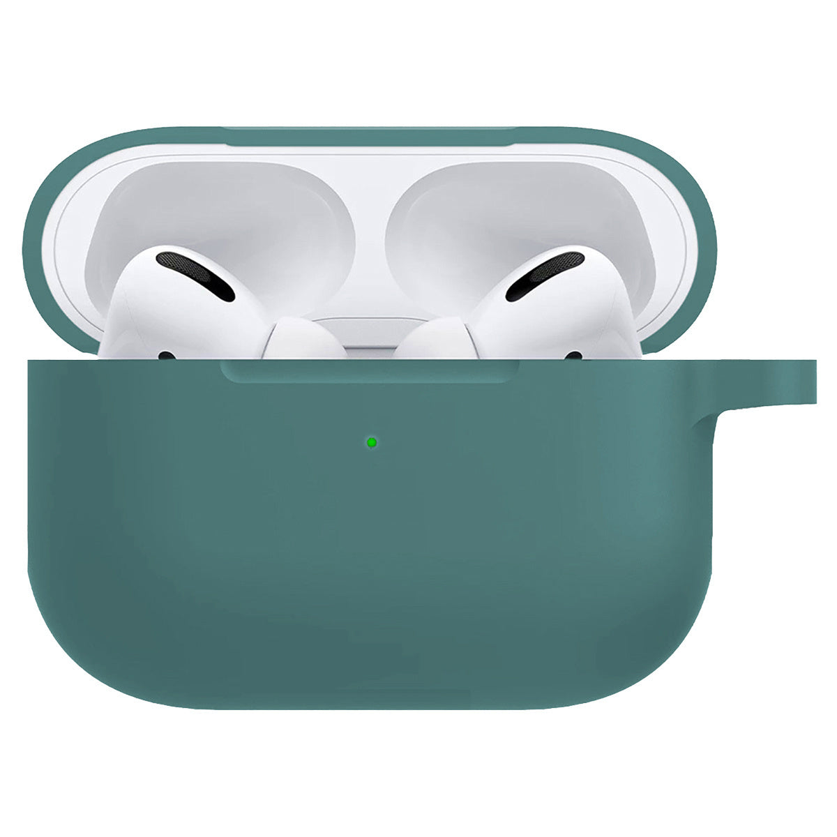 AirPods Pro 2 Hoesje Siliconen met Clip - Donkergroen