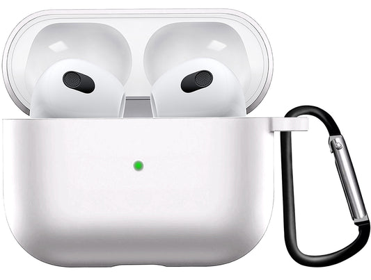 AirPods 3 Hoesje Siliconen met Clip - Wit