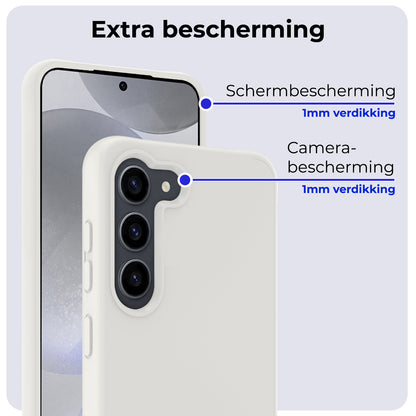 Samsung S24 Plus Hoesje Siliconen Backcover Lichtgewicht - Wit