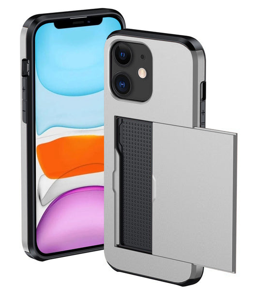 iPhone 11 Hard Case Met Pashouder - Grijs