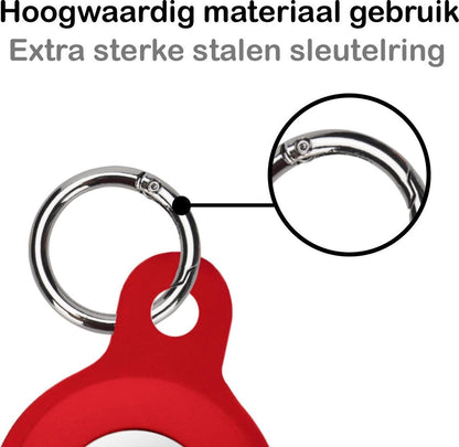 Apple AirTag Hoesje Siliconen Full Cover Lichtgewicht - Donkerrood