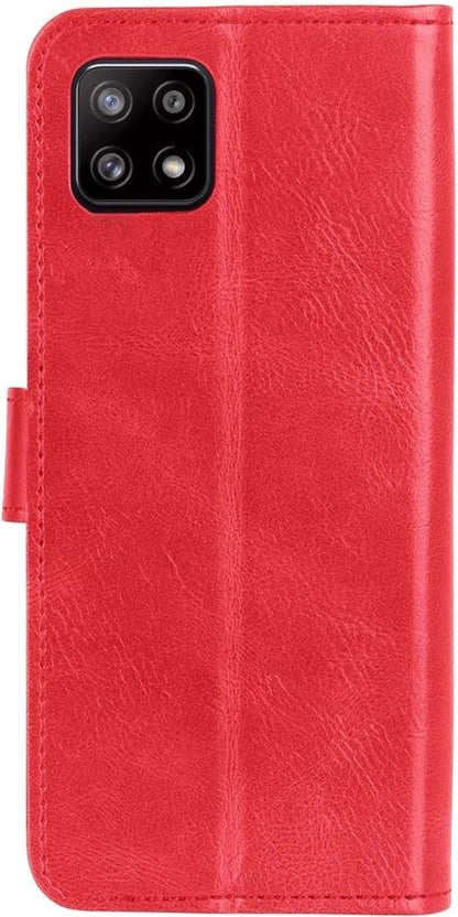 Samsung A22 5G Hoesje Bookcase Cover met Kaarthouder - Rood
