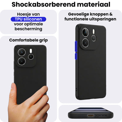 Xiaomi Redmi Note 14 5G Hoesje Siliconen Backcover Lichtgewicht - Zwart