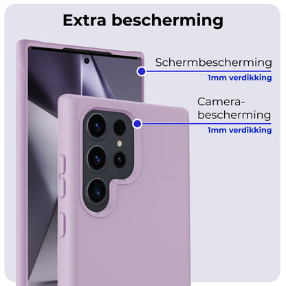 Samsung S24 Ultra Hoesje Siliconen Backcover Lichtgewicht - Lila
