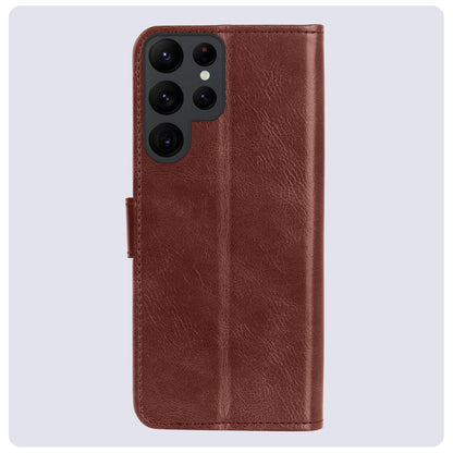 Samsung S24 Ultra Hoesje Bookcase Cover met Kaarthouder - Bruin