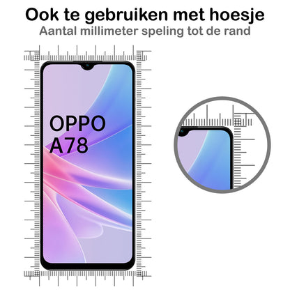 OPPO A78 5G Screenprotector Gehard Glas - Full Screen