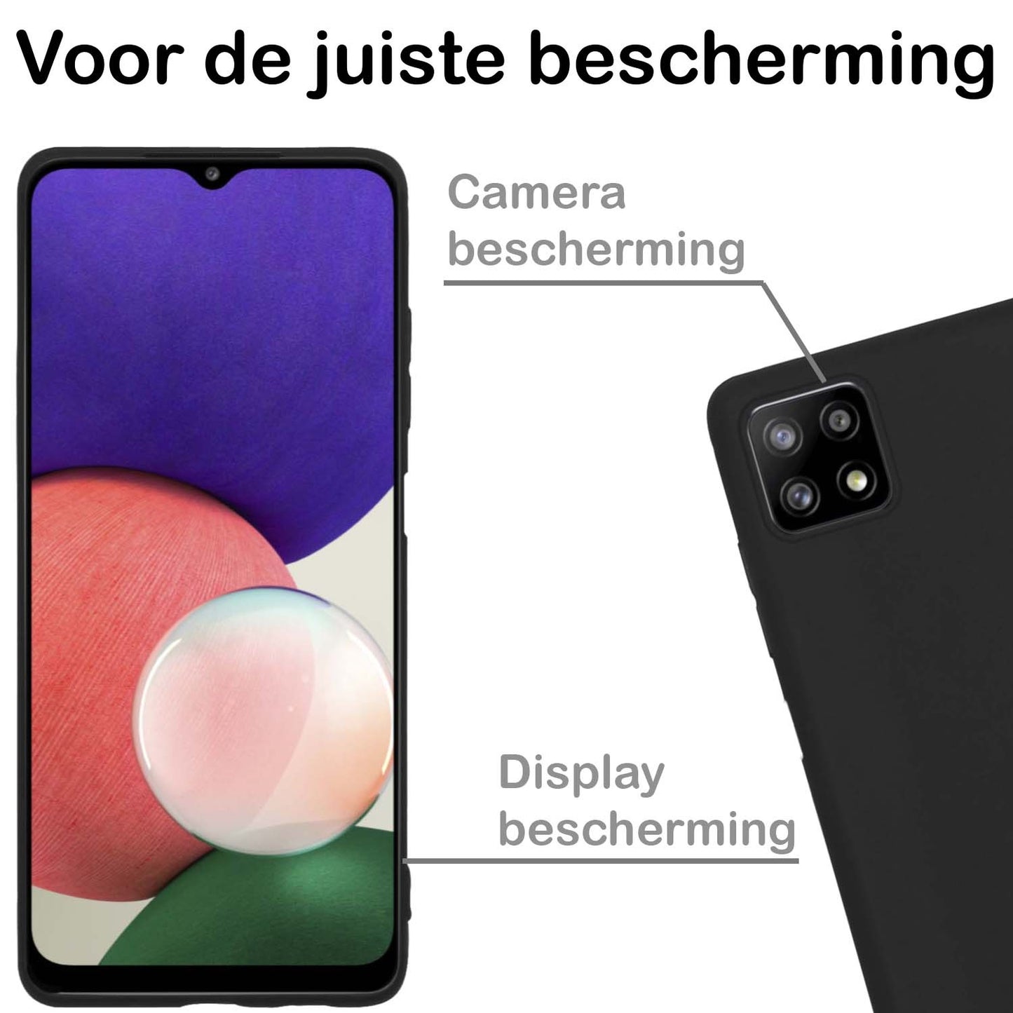 Samsung A22 4G Hoesje Siliconen - Zwart