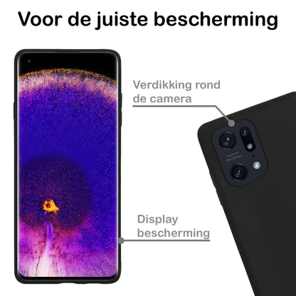 OPPO Find X5 Hoesje Siliconen - Zwart