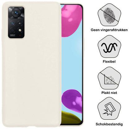 Xiaomi Redmi Note 11 Hoesje Siliconen Backcover Lichtgewicht - Wit