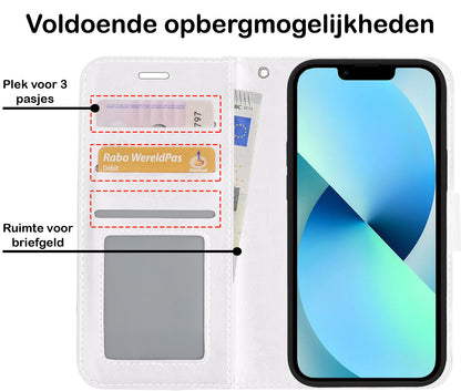 iPhone 13 Pro Hoesje Bookcase Cover Uitneembaar - Wit