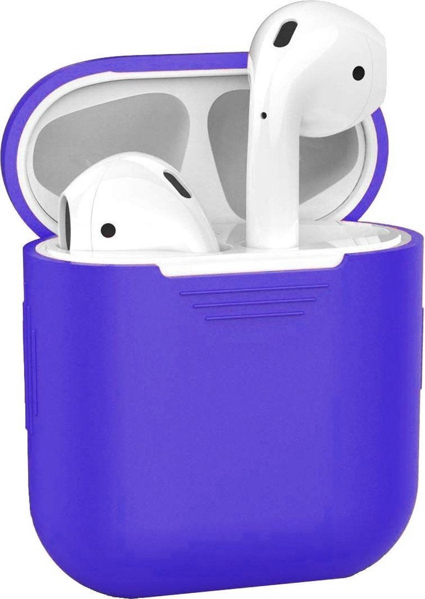 AirPods 1 Hoesje Siliconen met Clip - Donkerblauw