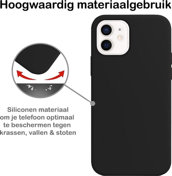 iPhone 12 Mini Hoesje Siliconen - Zwart