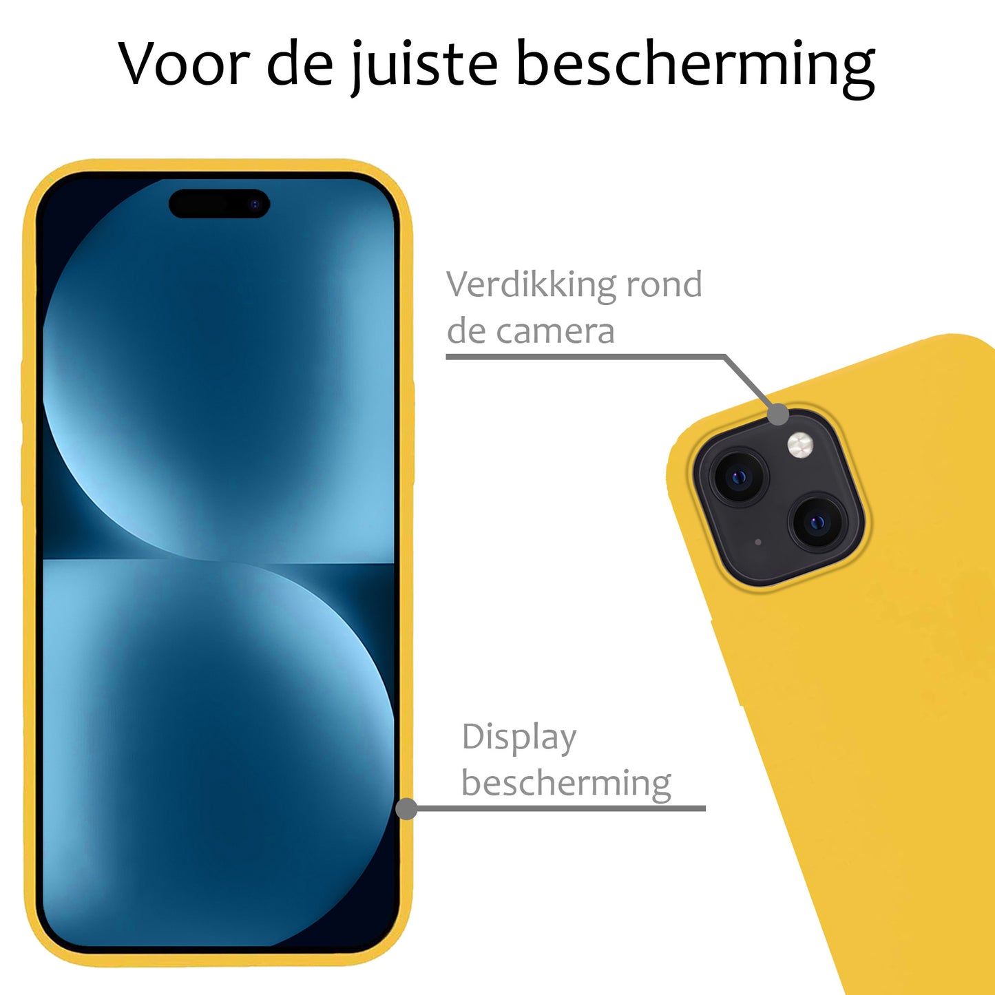 iPhone 15 Hoesje Siliconen - Geel