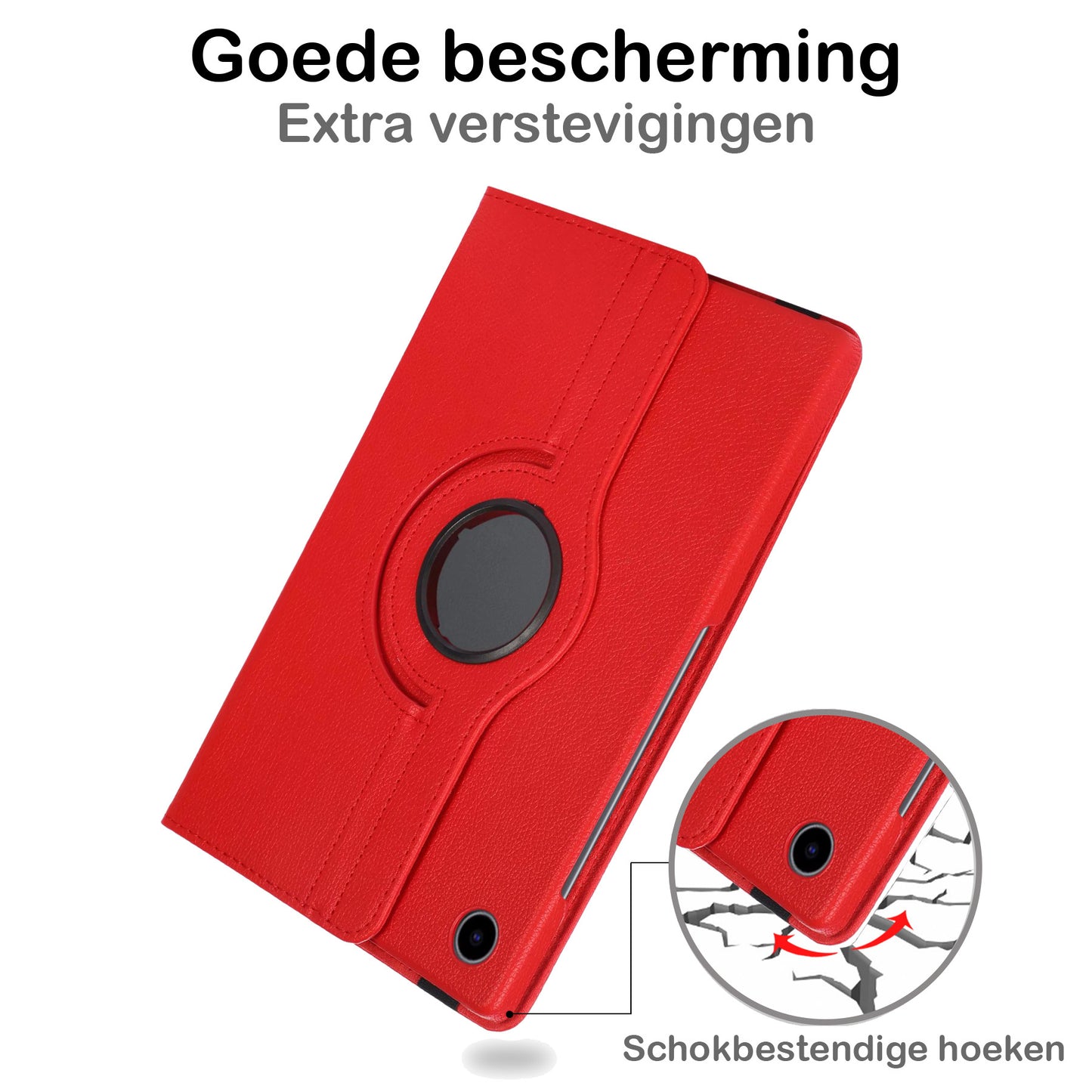 Samsung Galaxy Tab A8 Hoesje 360ðð Draaibare Book Case Kunstleer - Rood