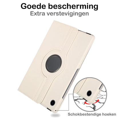 Samsung Galaxy Tab A8 Trifold Bookcase Hoes 360 Graden Draaibaar - Wit