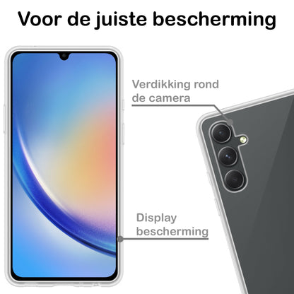 Samsung A34 Hoesje Siliconen Backcover Lichtgewicht - Transparant