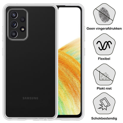 Samsung A33 Hoesje Siliconen Backcover Lichtgewicht - Transparant