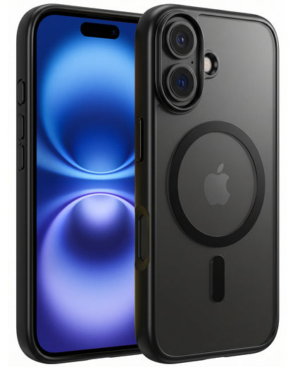 iPhone 16 Hoesje Geschikt voor Magsafe Backcover Shockproof - Zwart