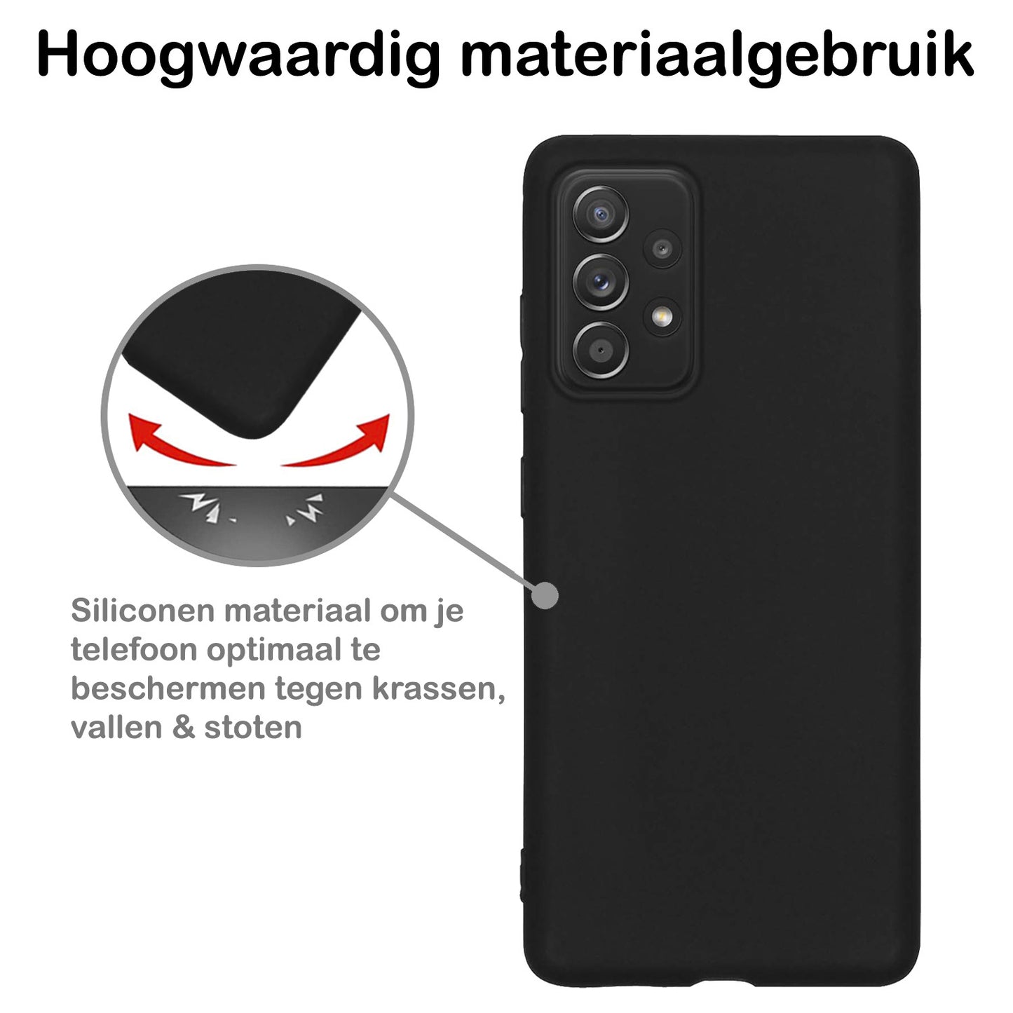 Samsung A23 Hoesje Siliconen - Zwart