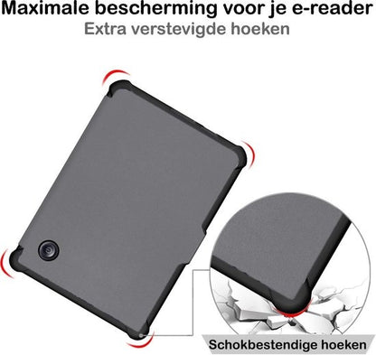 Kobo Libra H2O Trifold Bookcase Hoes - Grijs