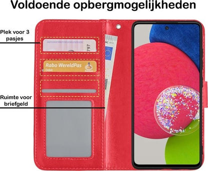 Samsung A52s Hoesje Book Case Kunstleer - Rood