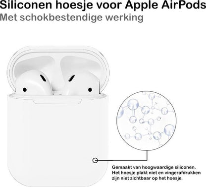 AirPods Hoesje Siliconen met Clip - Wit