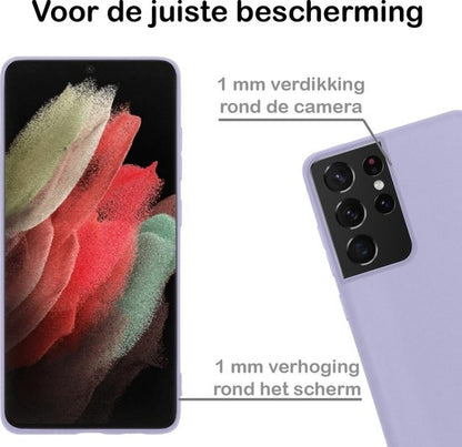 Samsung S21 Ultra Hoesje Siliconen Backcover Lichtgewicht - Lila