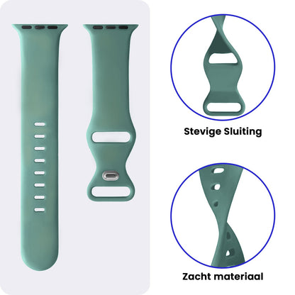 Apple Watch 1, 2, 3, 4, 5, 6, 7, 8, 9, 10, 11, SE - 42/44/45/46 mm Bandje Siliconen met verstelbare polsband - Cactus