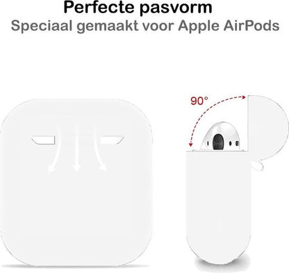 AirPods Hoesje Siliconen met Clip - Wit