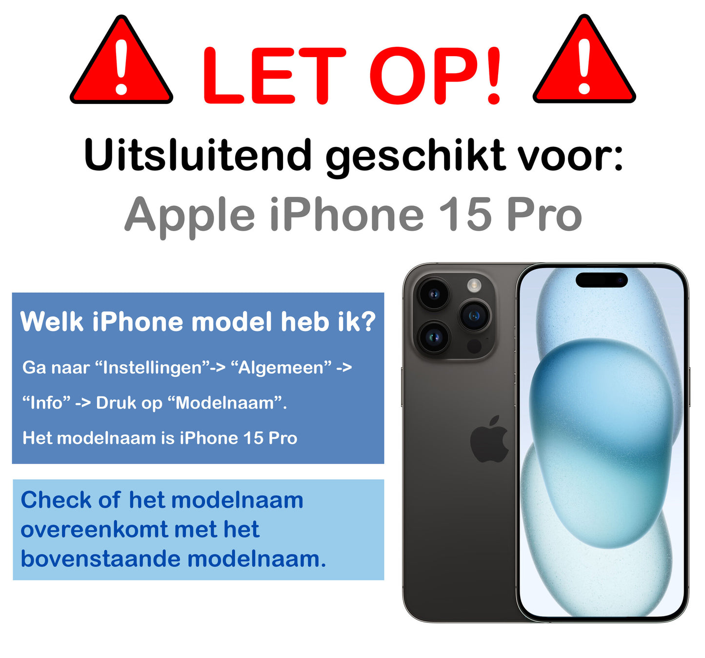 iPhone 15 Pro Hard Case Met Pashouder - Zwart