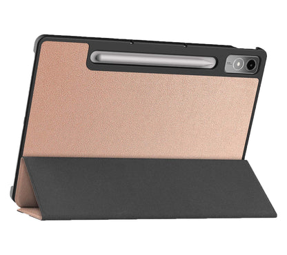 Lenovo Tab P12 Trifold Bookcase Hoes met Penhouder Lenovo Pen - Rosé goud