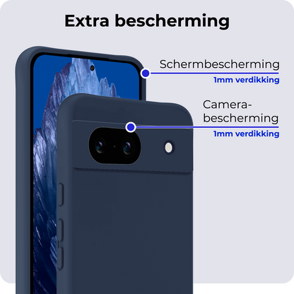 Google Pixel 8a Hoesje Siliconen Backcover Lichtgewicht - Donkerblauw