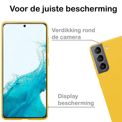 Samsung S22 Hoesje Siliconen Backcover Lichtgewicht - Geel